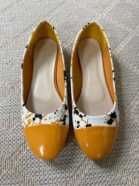 Women's Mustard Yellow Cap-Toe Ballet Flats